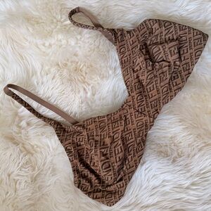 SKIMSx Fendi Brown Monogram Bralette